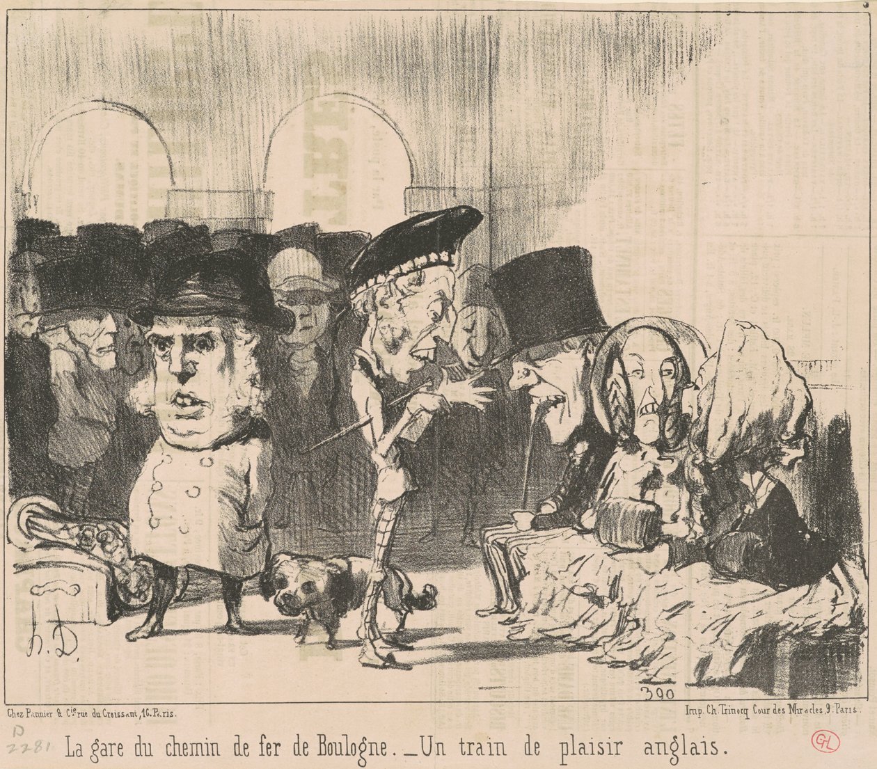 Boulognen rautatieasema tekijältä Honoré Daumier