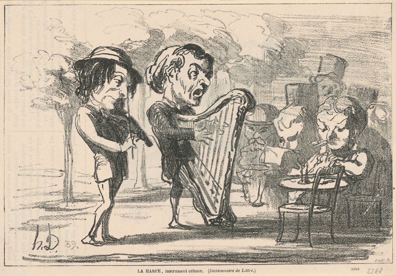 Harppu, taivaallinen soitin tekijältä Honoré Daumier