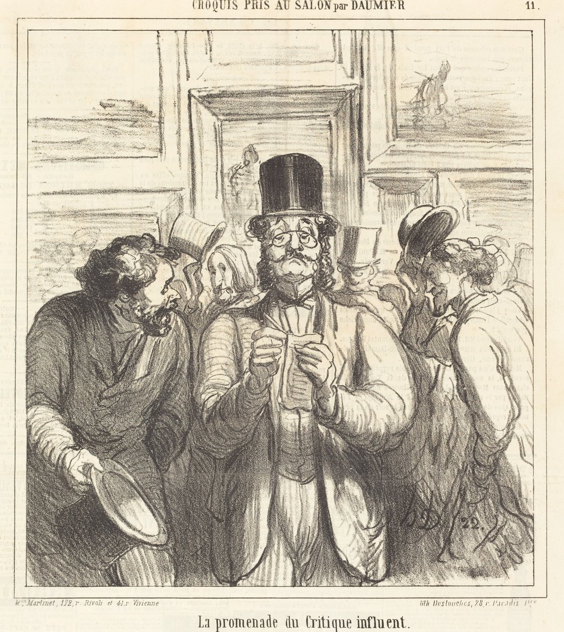 Vaikutusvaltaisen kriitikon kävely tekijältä Honoré Daumier