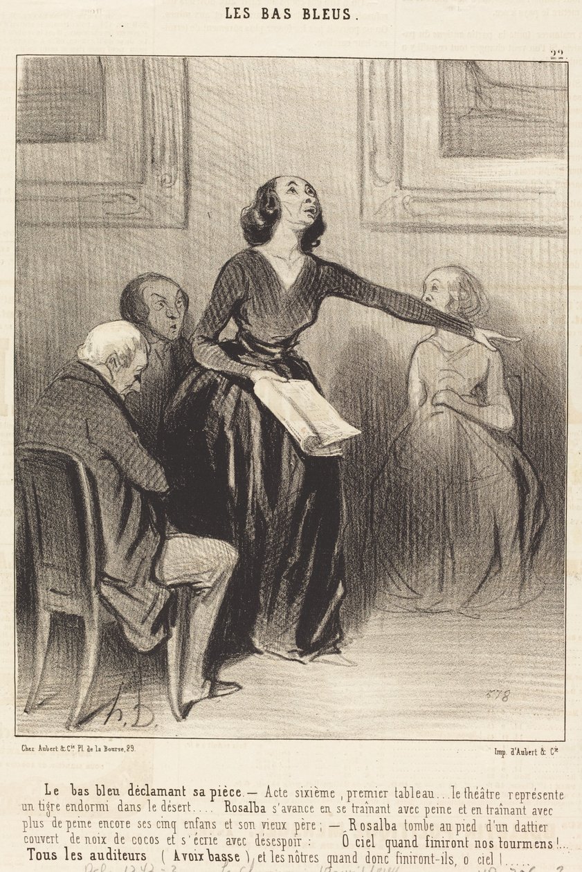 Le Bas-bleu julisti näytelmänsä tekijältä Honoré Daumier