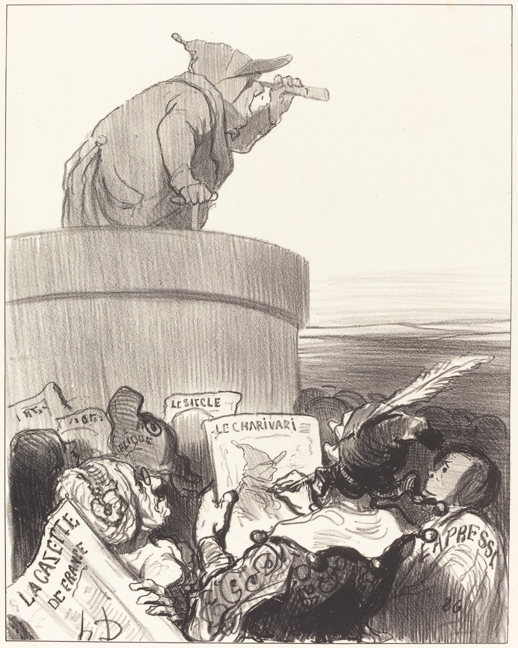 Perustuslaki pohtii poliittista horisonttia tekijältä Honoré Daumier
