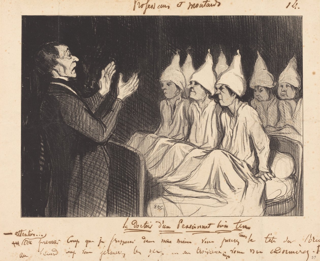 Hyvin hoidetun sisäoppilaitoksen asuntola tekijältä Honoré Daumier