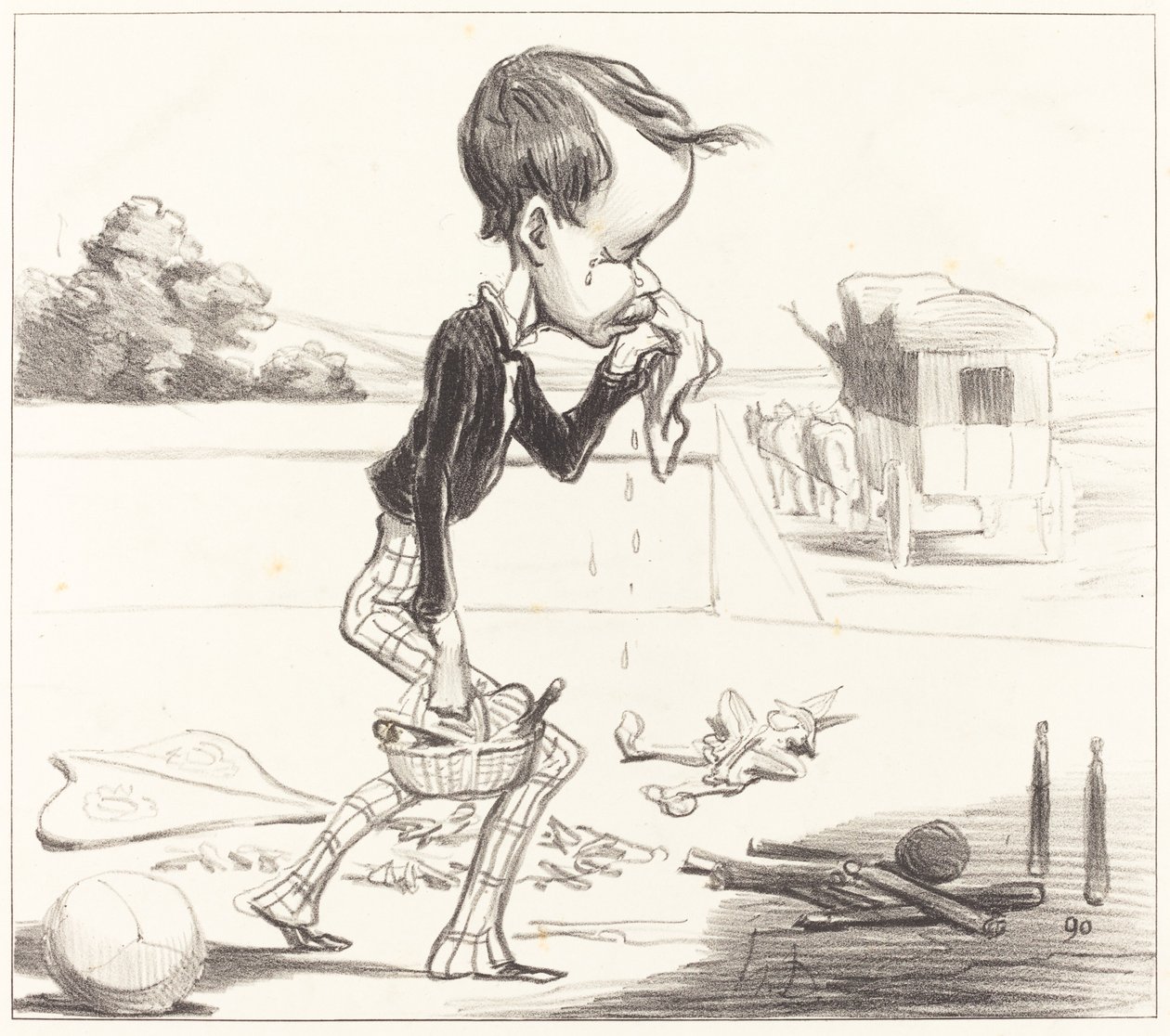 Nuori Estancelin on velvollinen palaamaan luokkaan! tekijältä Honoré Daumier