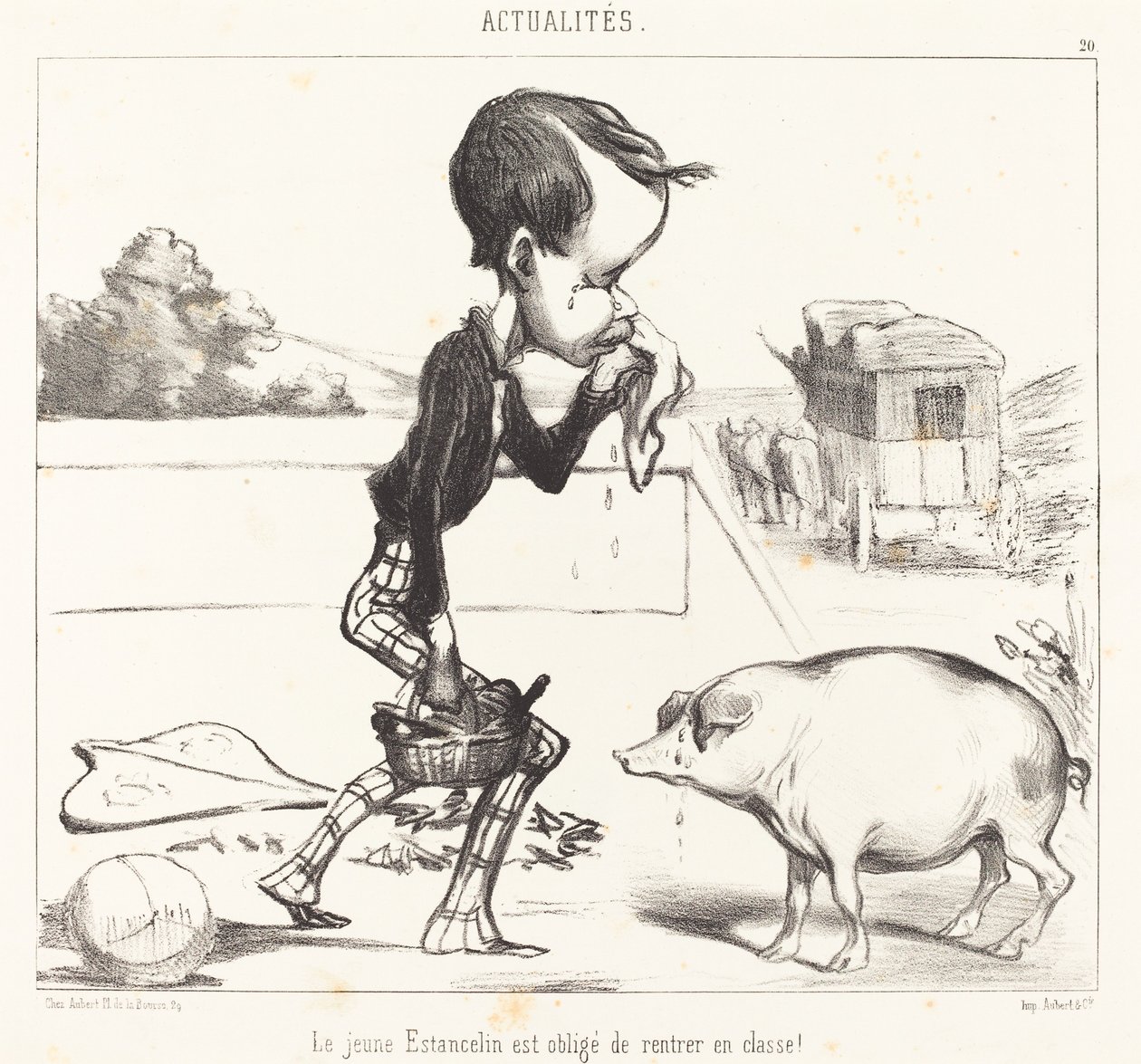 Nuori Estancelin on velvollinen palaamaan luokkaan! tekijältä Honoré Daumier