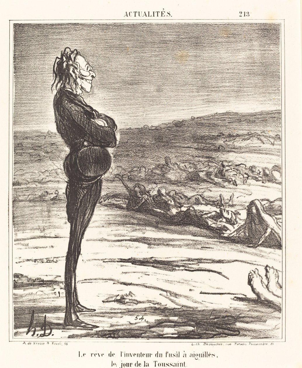 Neulapistoolin keksijän unelma... tekijältä Honoré Daumier
