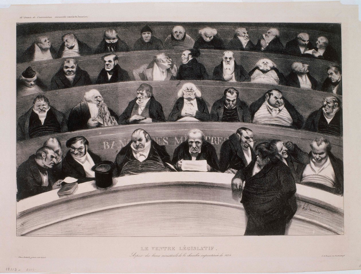 Lainsäädäntöä koskeva vatsa tekijältä Honoré Daumier