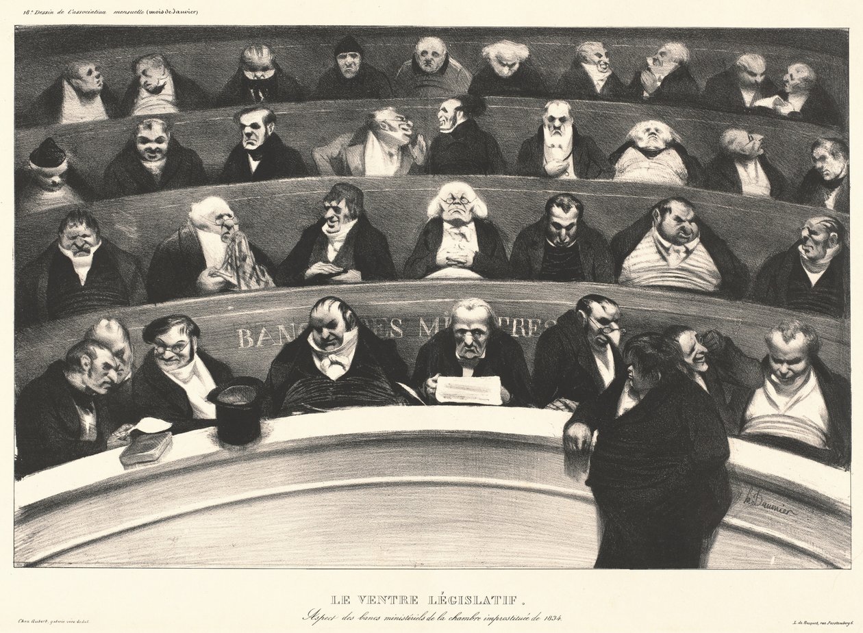 Lainsäätäjän vatsa tekijältä Honoré Daumier