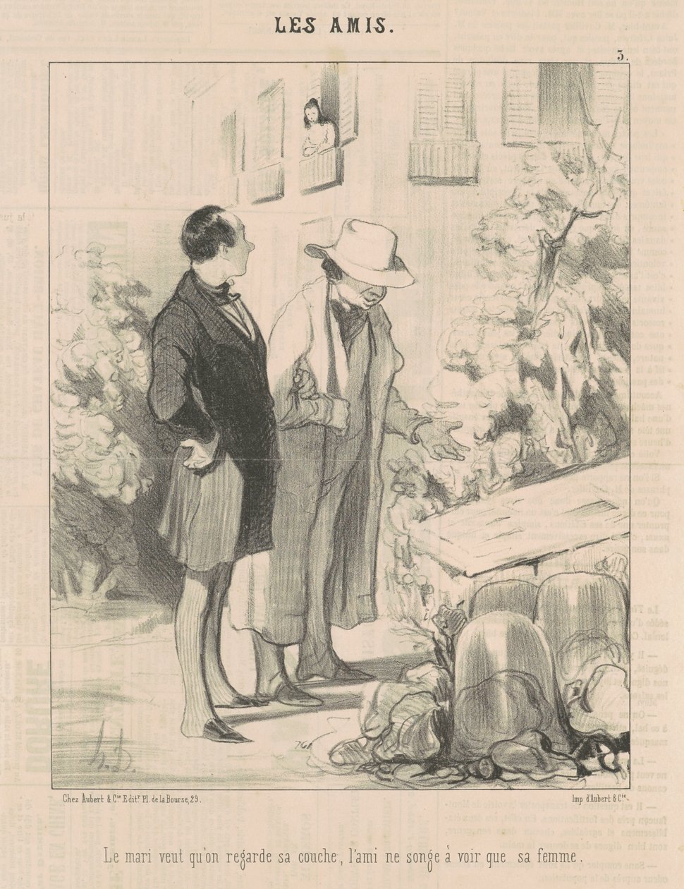 Aviomies haluaa meidän katsovan hänen vaippaansa... tekijältä Honoré Daumier
