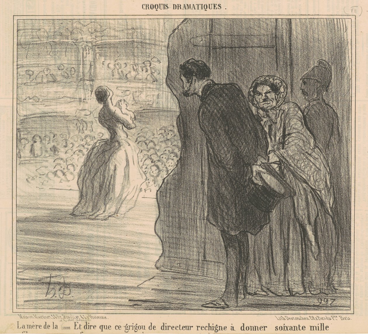 Laulajan äiti tekijältä Honoré Daumier