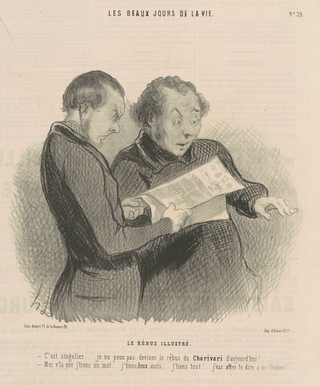 Kuvitettu rebus tekijältä Honoré Daumier