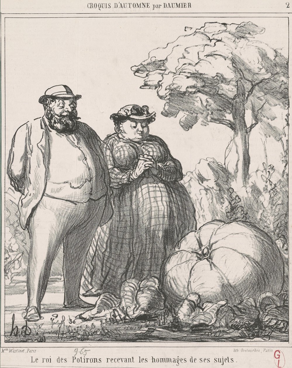 Kurpitsakuningas saa kunnioitusta alamaisiltaan tekijältä Honoré Daumier