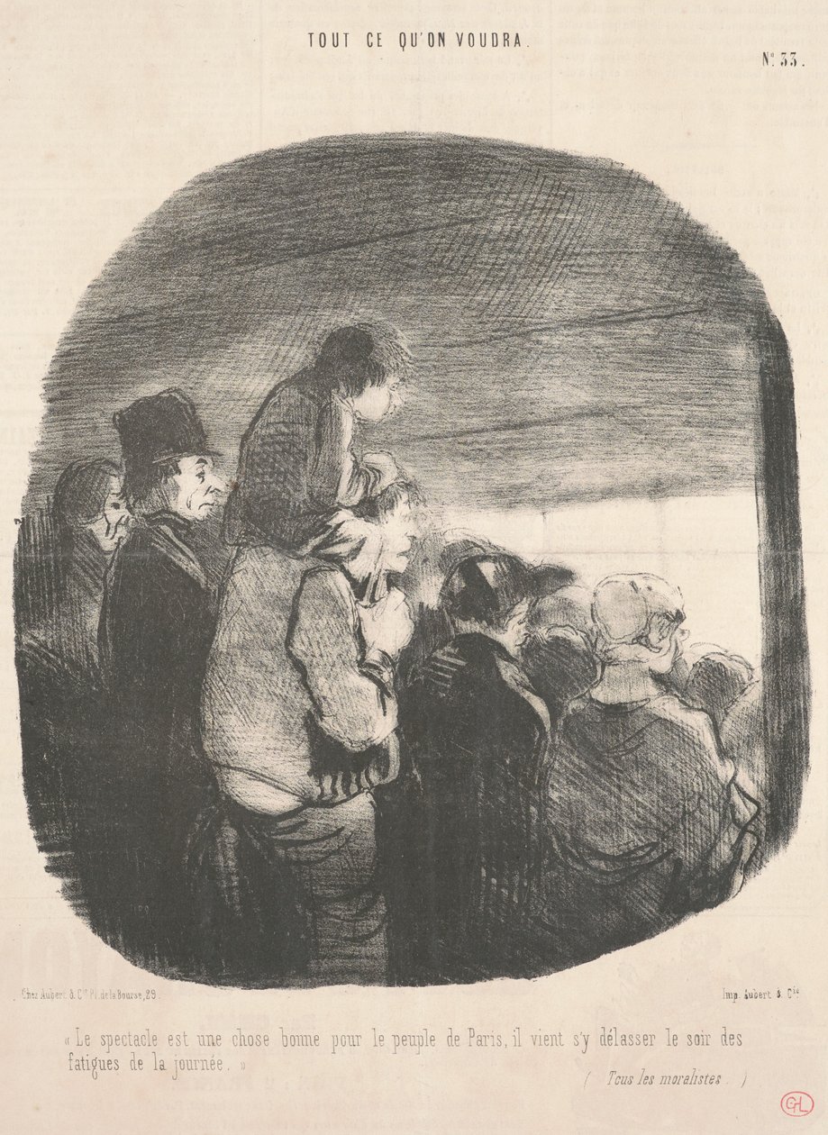 Näytelmä on hyvä asia pariisilaisille... tekijältä Honoré Daumier