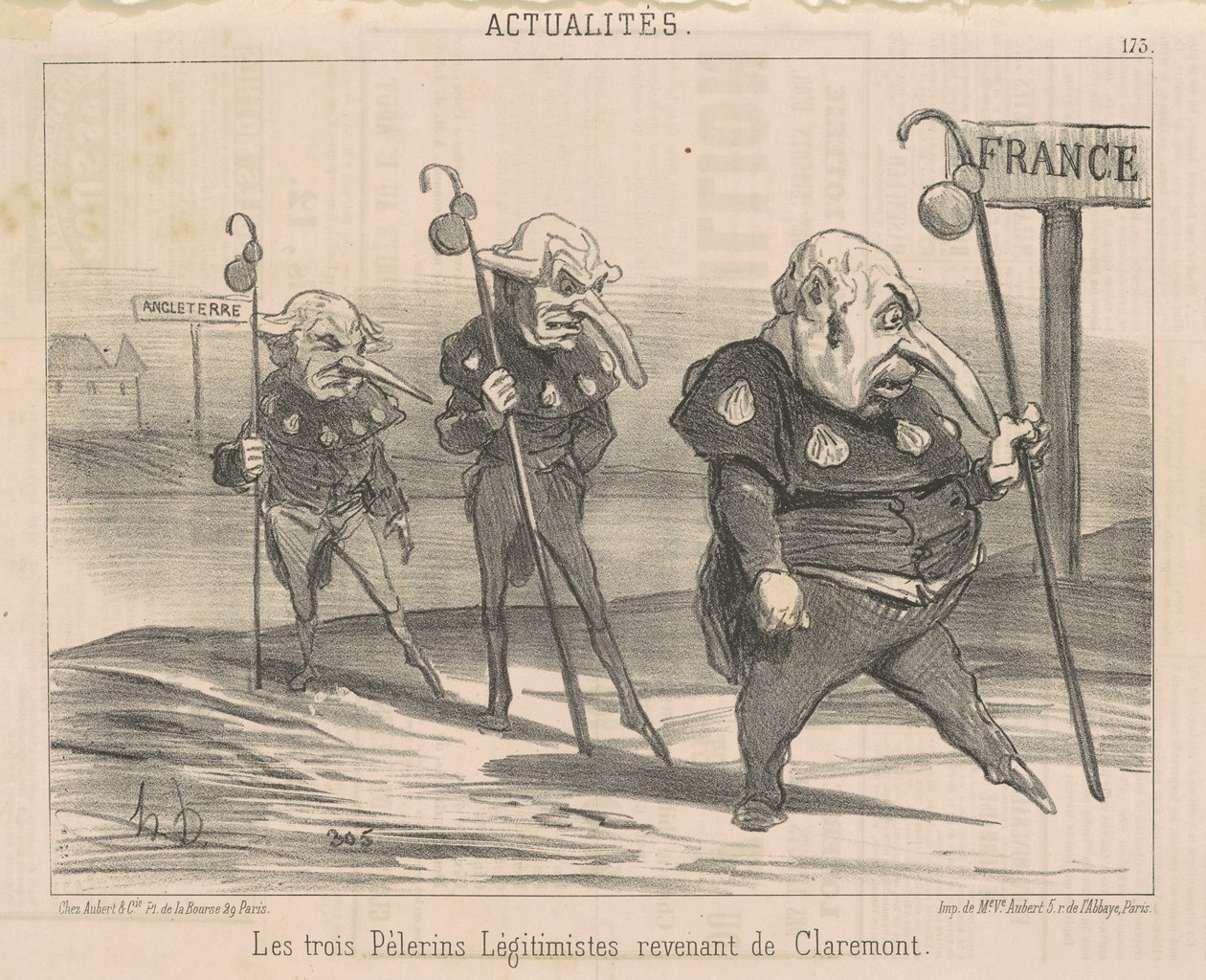Kolme legitimistiä...palaamassa Claremontista tekijältä Honoré Daumier