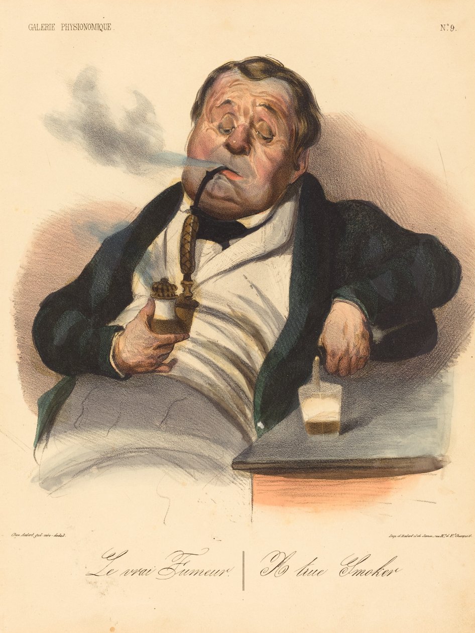 Todellinen tupakoitsija tekijältä Honoré Daumier