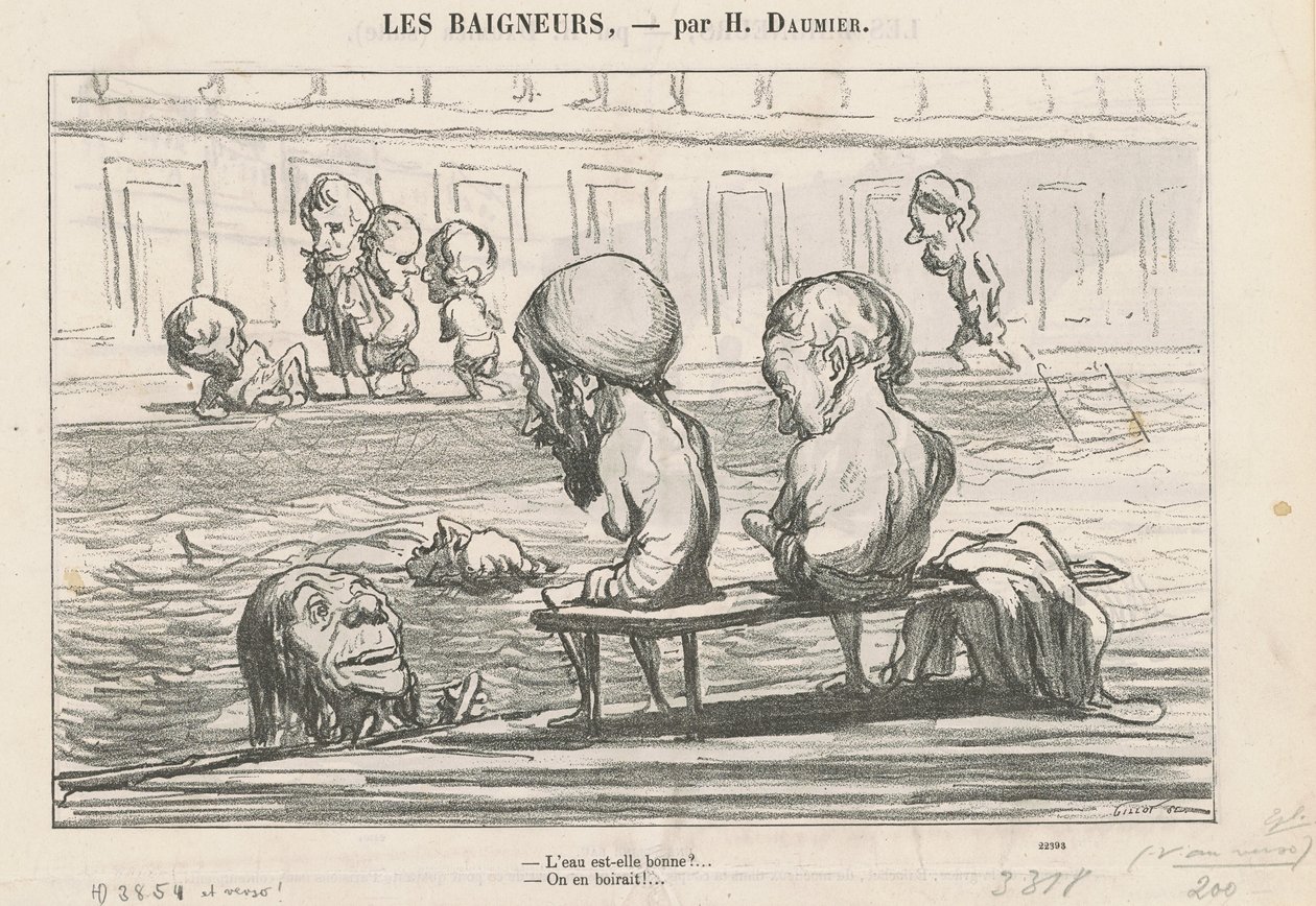 Onko vesi hyvää? ... / Täysi vesi tekijältä Honoré Daumier