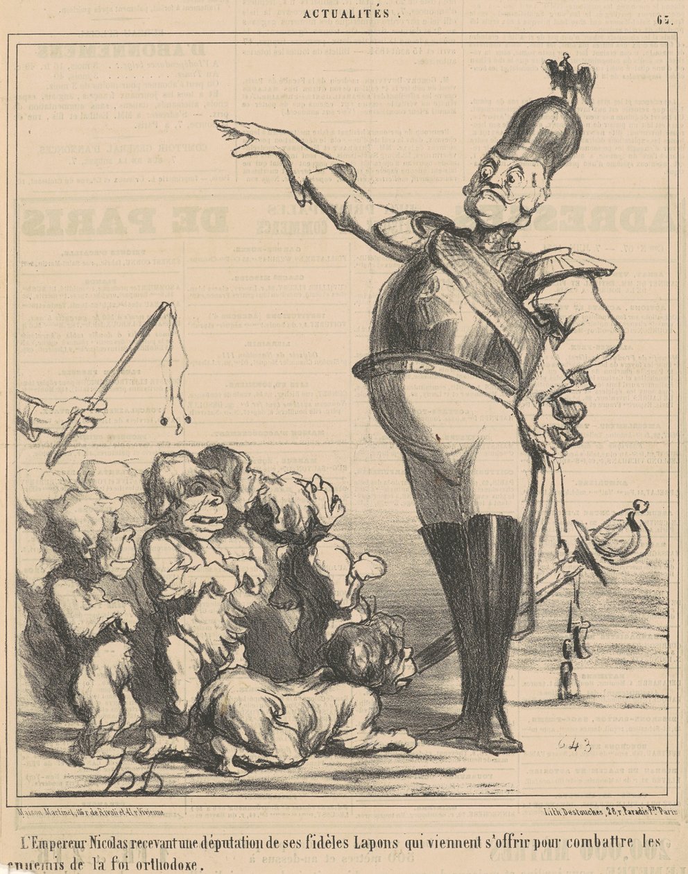 Keisari Nikolai saa valtuuskunnan... tekijältä Honoré Daumier