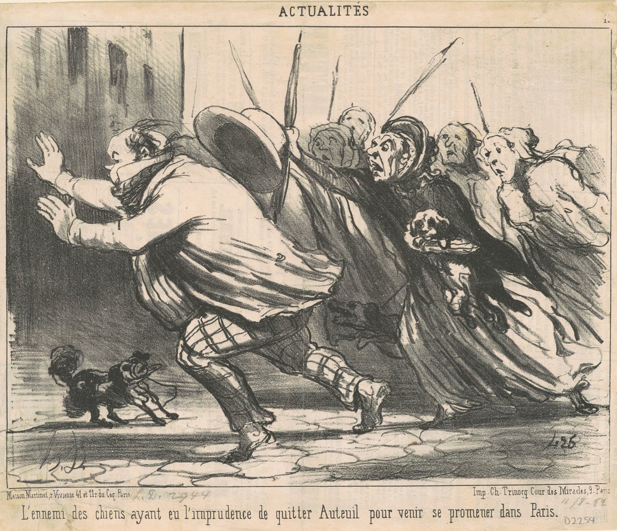 Koirien vihollinen, jolla on ollut välinpitämättömyys... tekijältä Honoré Daumier