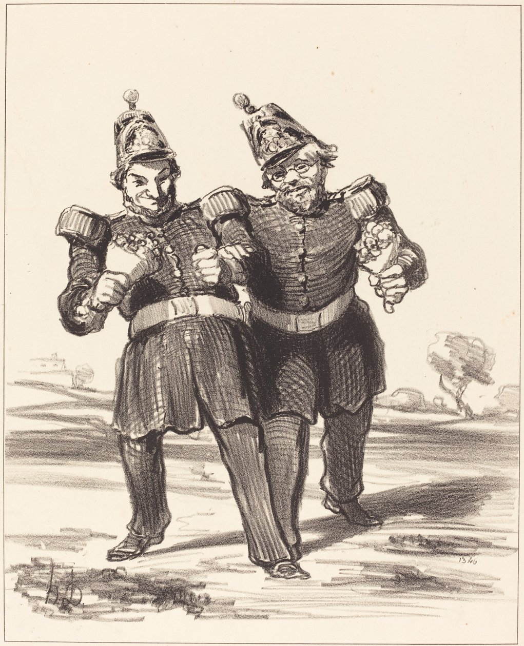 Kaksi iloista juhlatilaisuutta tekijältä Honoré Daumier
