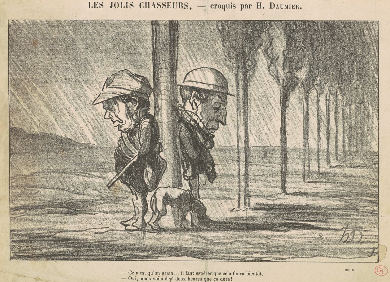 Kauniit metsästäjät tekijältä Honoré Daumier