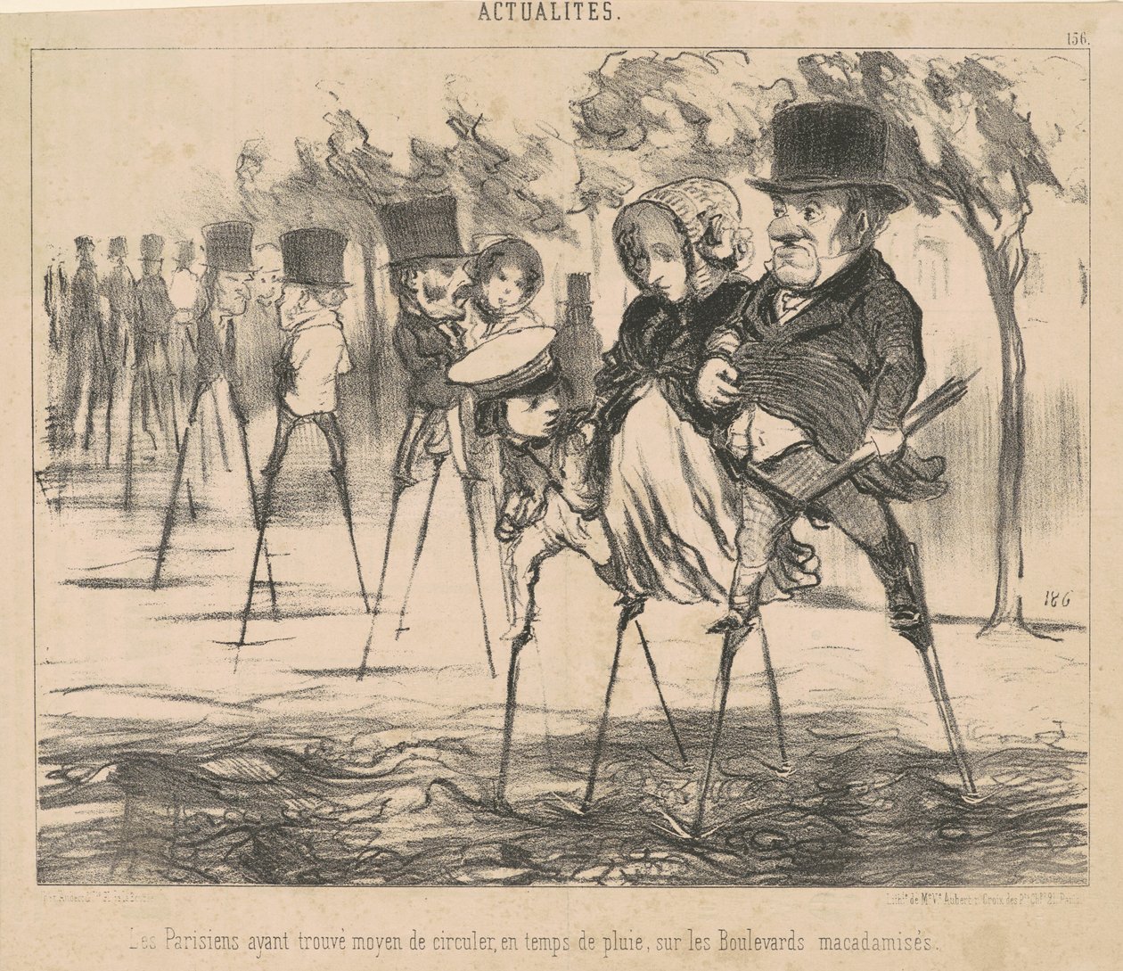 Pariisilaiset ovat löytäneet tavan kiertää... tekijältä Honoré Daumier