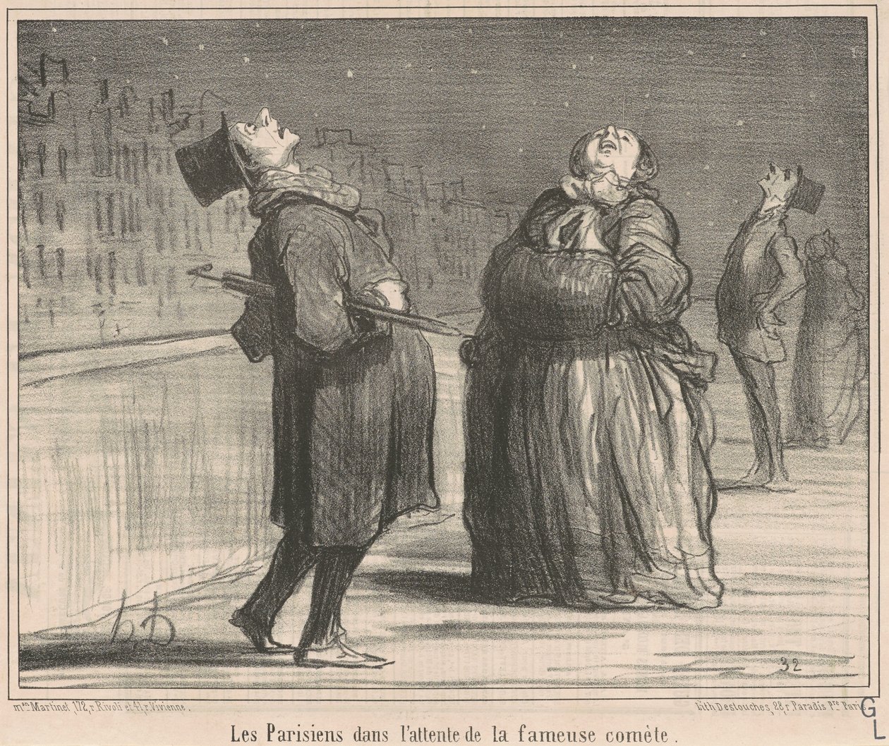 Pariisilaiset odottavat... tekijältä Honoré Daumier