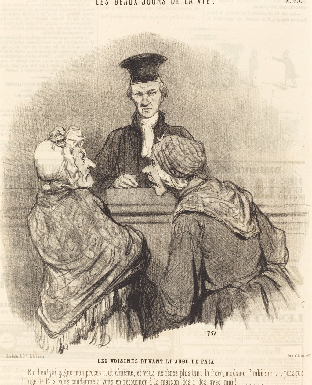 Naapurit rauhantuomarin edessä tekijältä Honoré Daumier