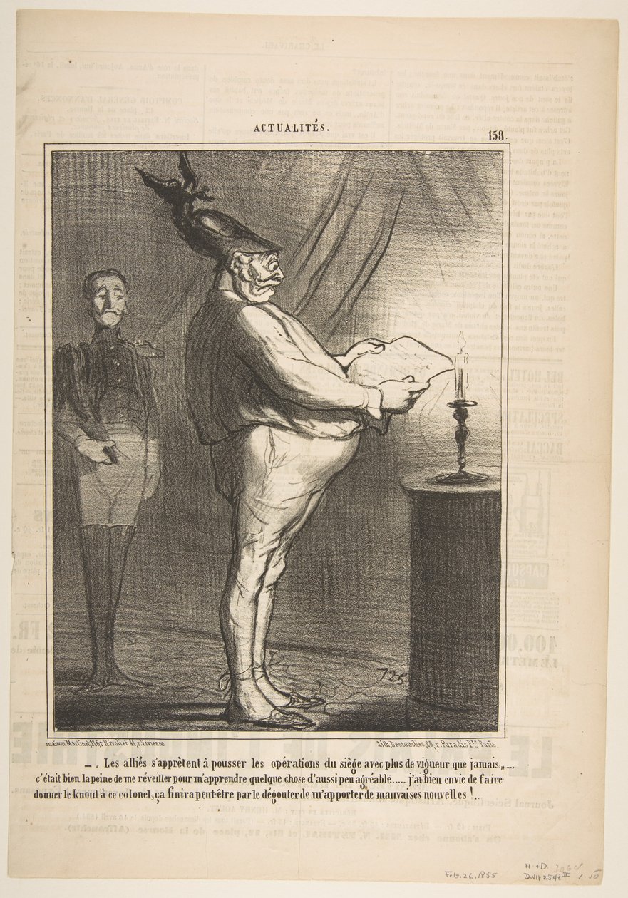 Liittolaiset valmistautuvat jatkamaan piiritysoperaatioita voimakkaammin..., 26. helmikuuta 1855. tekijältä Honoré Daumier