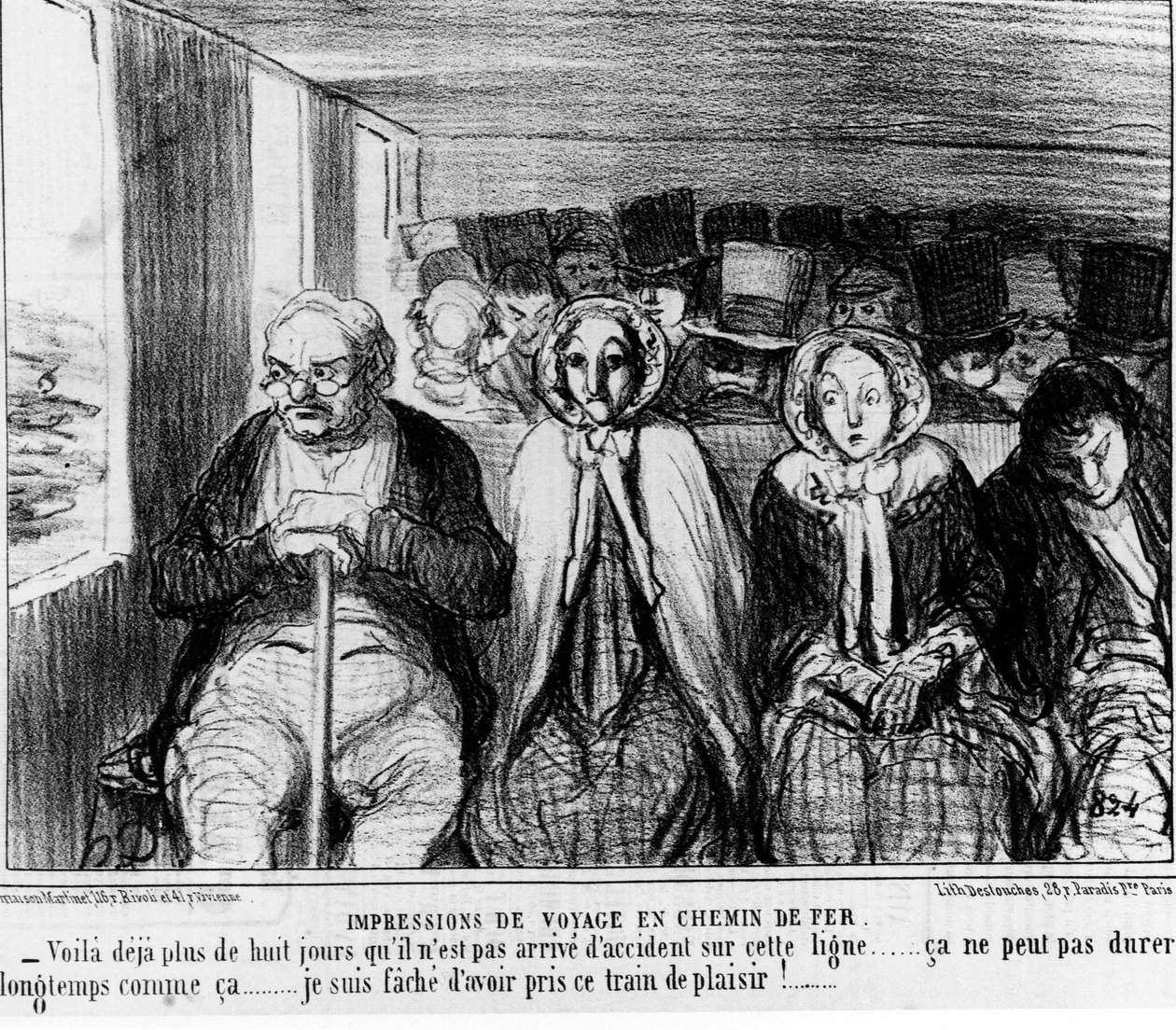 Railways - kirjoittanut Daumier, "" Charivari"" 9.11.1855. tekijältä Honoré Daumier