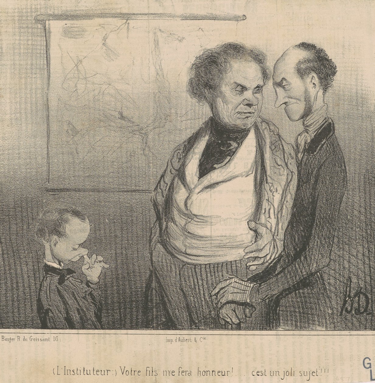 Opettaja: poikasi tekee minulle kunnian!... tekijältä Honoré Daumier