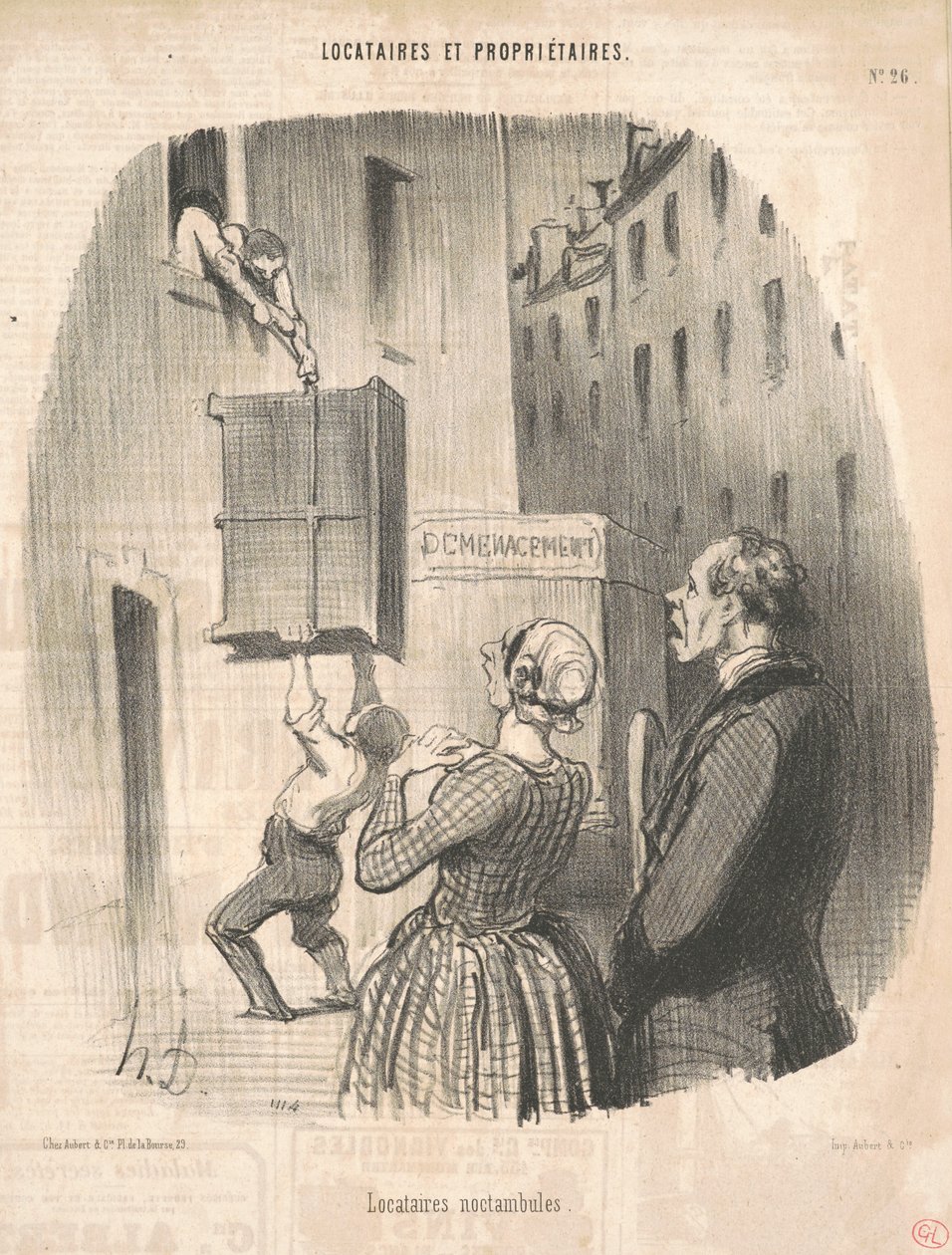 Yökyöpeli vuokralaiset tekijältä Honoré Daumier