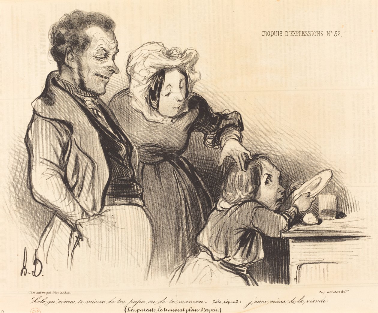 Lolo, mistä pidät paremmin isässäsi tai äidissäsi... tekijältä Honoré Daumier