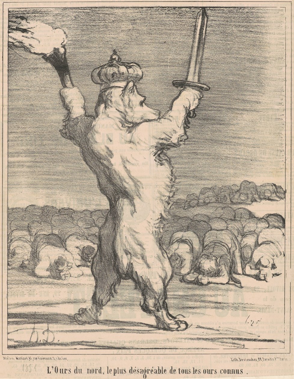 Pohjoinen karhu, ilkein tunnetuista karhuista tekijältä Honoré Daumier