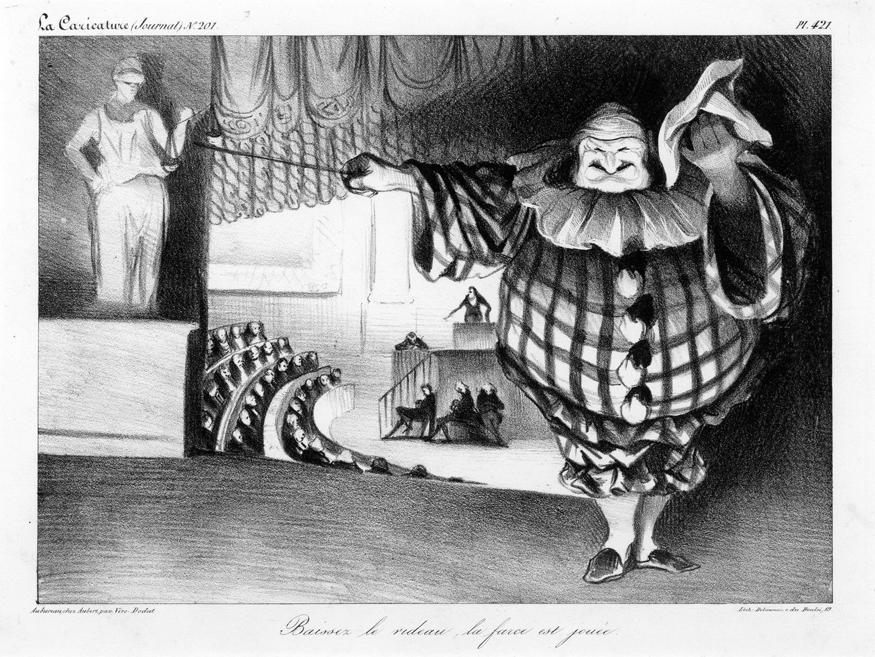 Laske verho alas, farssi päättyy (Baissez le rideau, la farce est jouée) levy 421 tekijältä Honoré Daumier