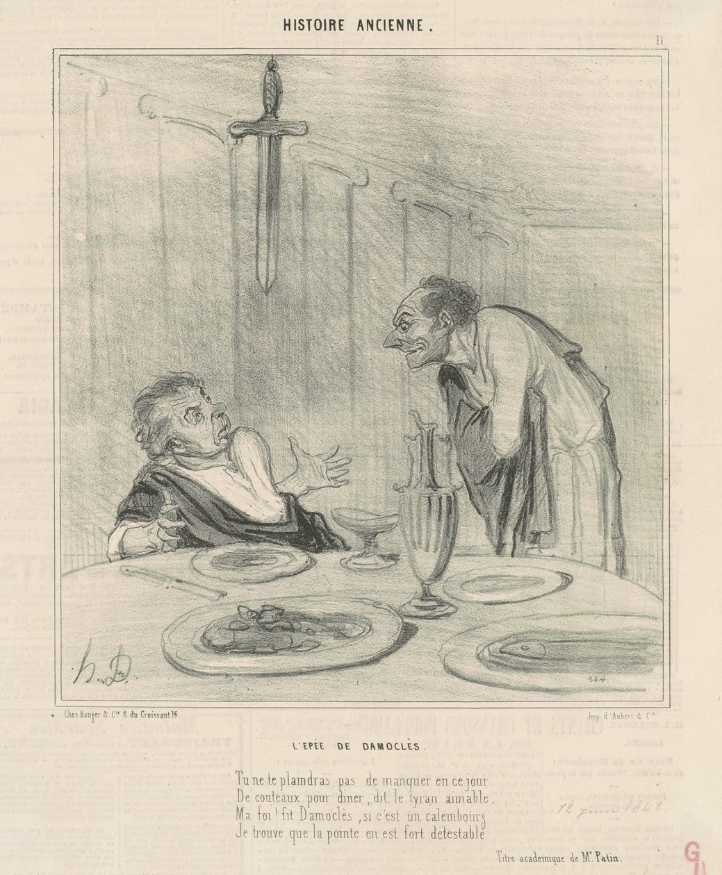 Damokleen miekka tekijältä Honoré Daumier