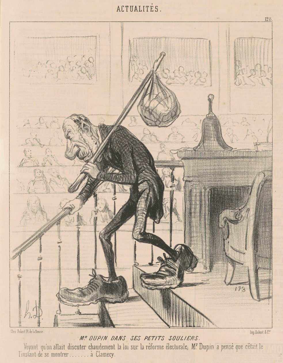 Herra Dupin pienissä kengissään tekijältä Honoré Daumier