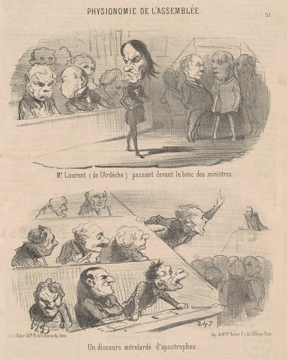 Herra Laurent (Ardèchesta) ohimennen... tekijältä Honoré Daumier