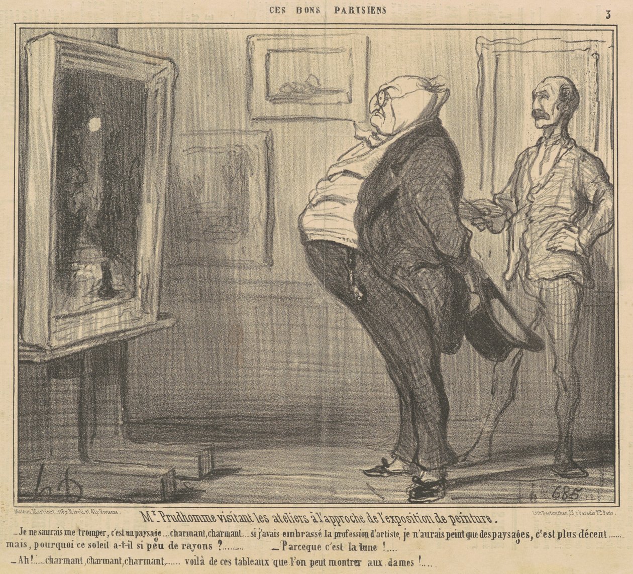 Mr. Prudhomme vierailemassa työpajoissa... tekijältä Honoré Daumier