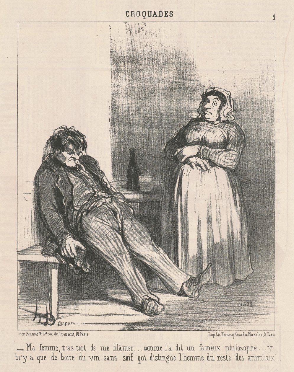 Vaimoni, olet väärässä syyttäessäsi minua... tekijältä Honoré Daumier