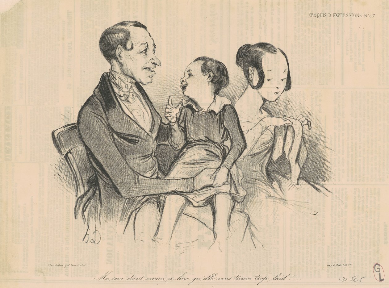 Siskoni sanoi noin eilen, että olet hänen mielestään liian ruma! tekijältä Honoré Daumier