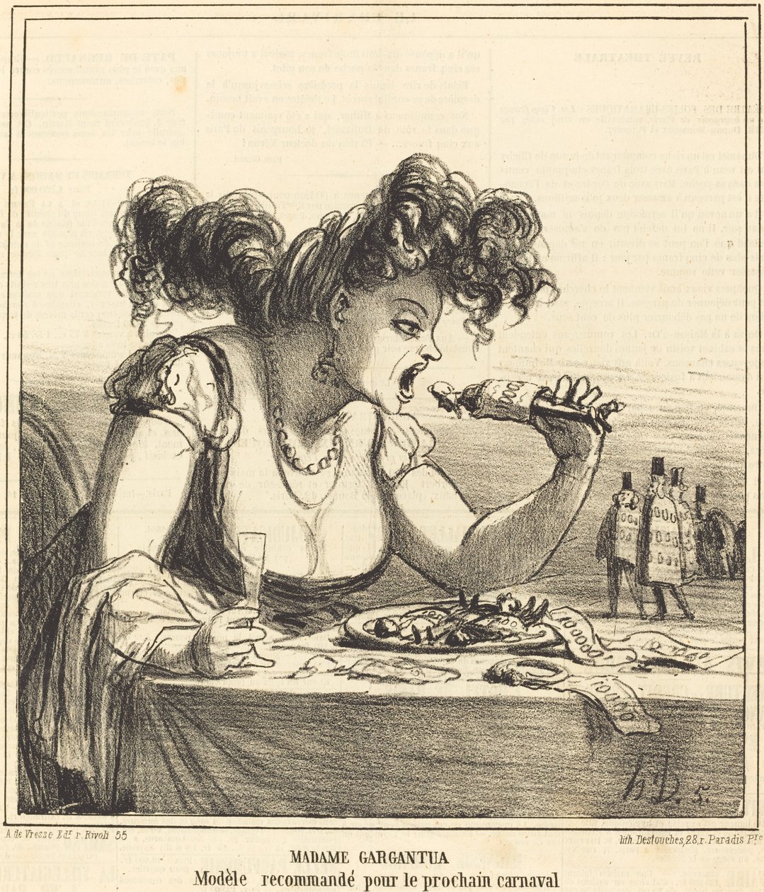 Rouva Gargantua tekijältä Honoré Daumier