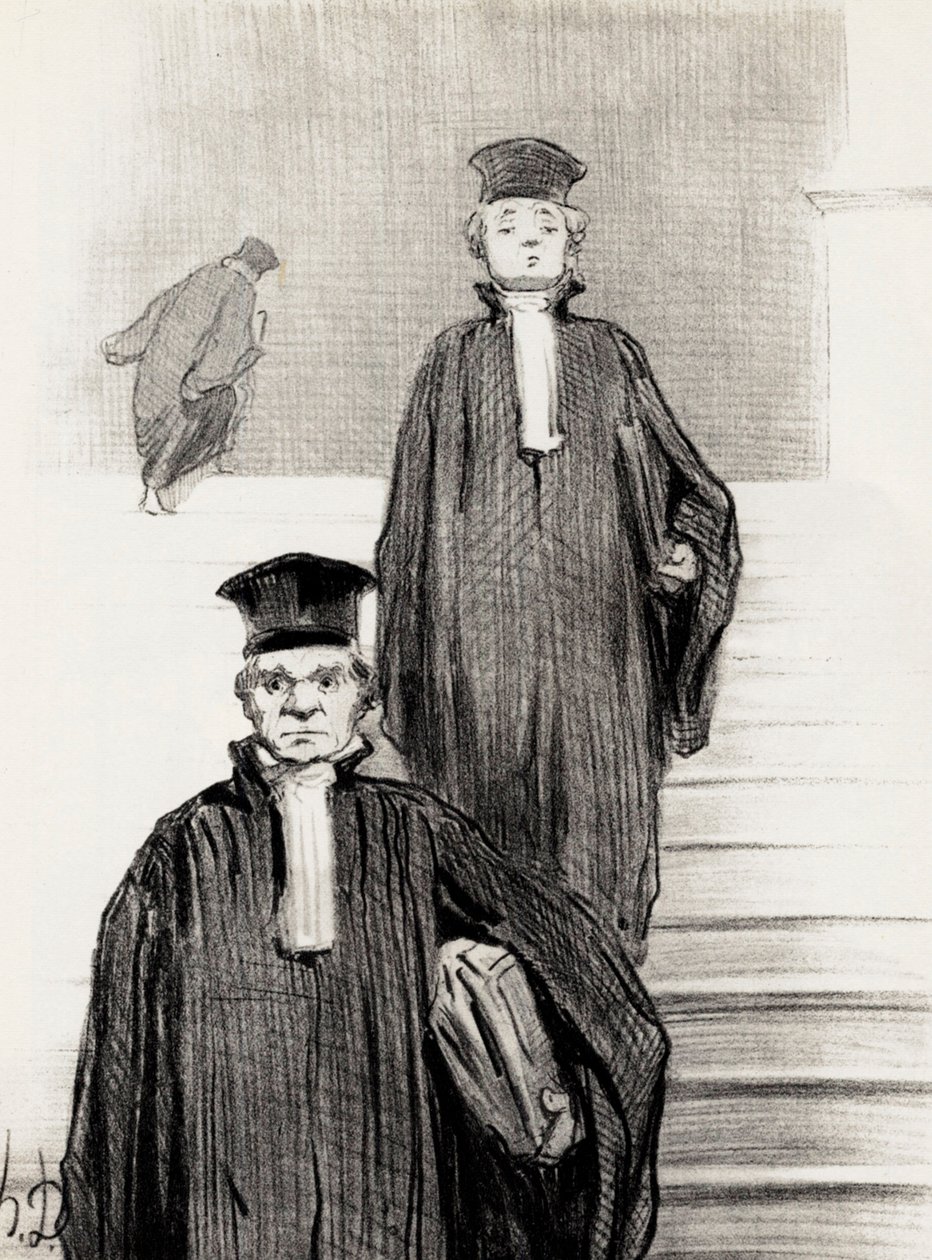 Oikeuspalatsin pääportaiden tapaus, 1848. tekijältä Honoré Daumier