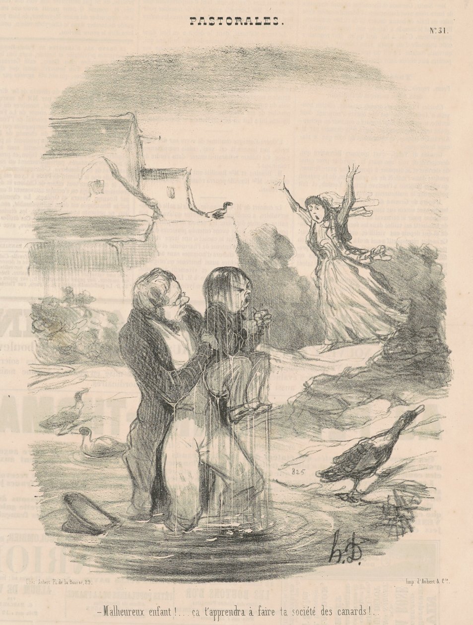 Onneton lapsi! ... Se opettaa sinut tekemään ... tekijältä Honoré Daumier