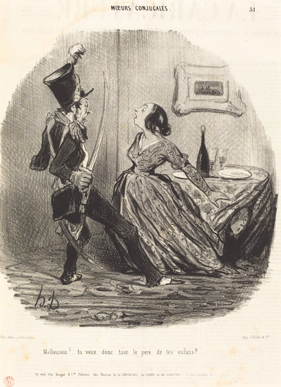 Onneton! haluatko siis tappaa lastesi isän? tekijältä Honoré Daumier