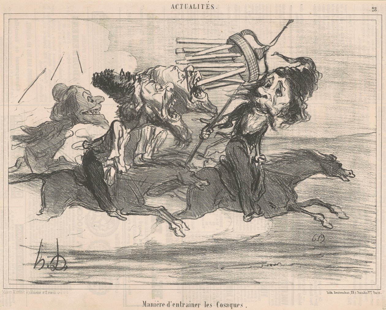 Kuinka kouluttaa kasakkoja tekijältä Honoré Daumier