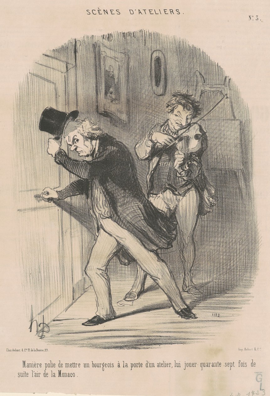 Kohtelias tapa laittaa... ovelle... tekijältä Honoré Daumier