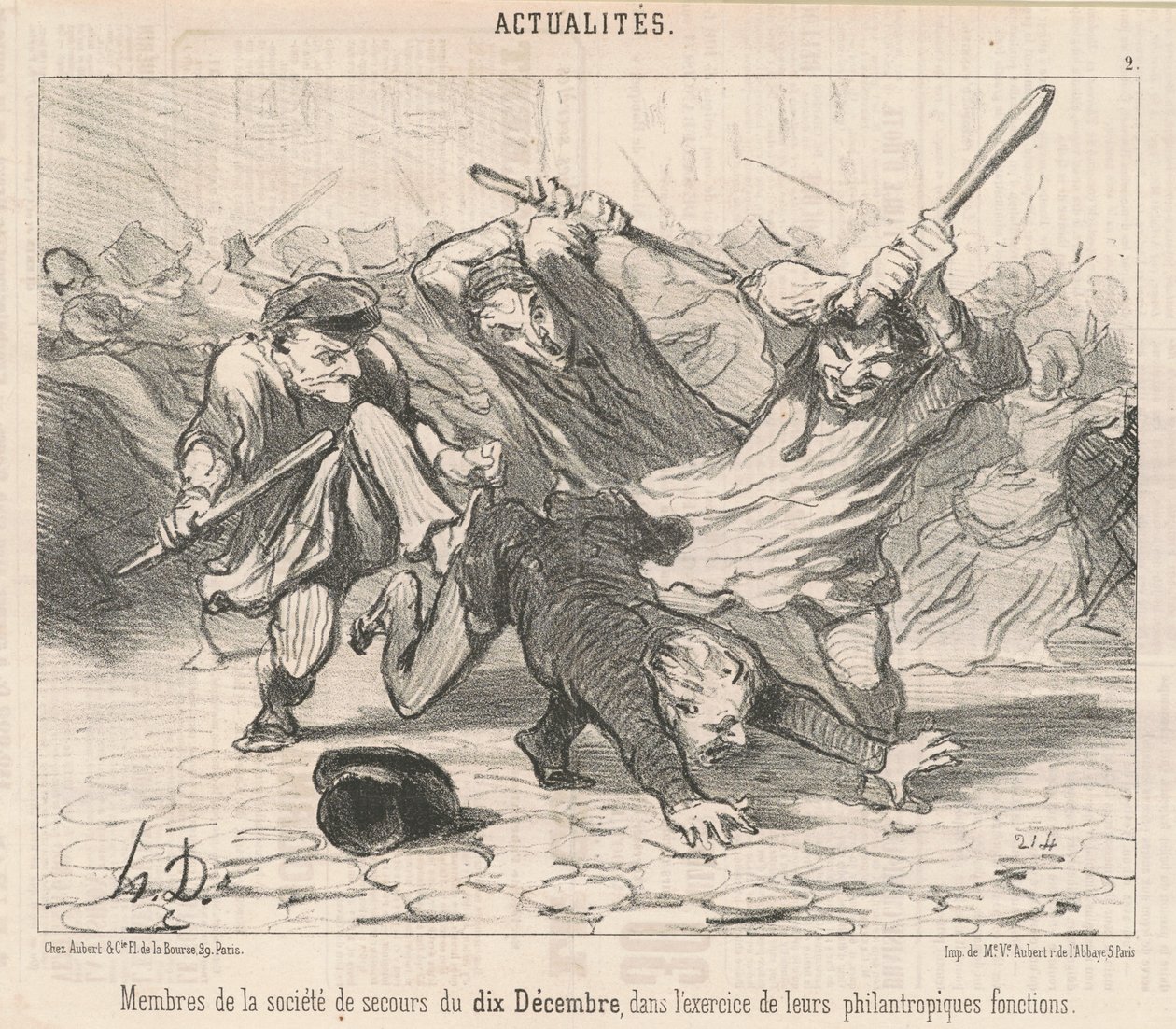 Joulukuun 10. päivän Apuyhdistyksen jäsenet... tekijältä Honoré Daumier