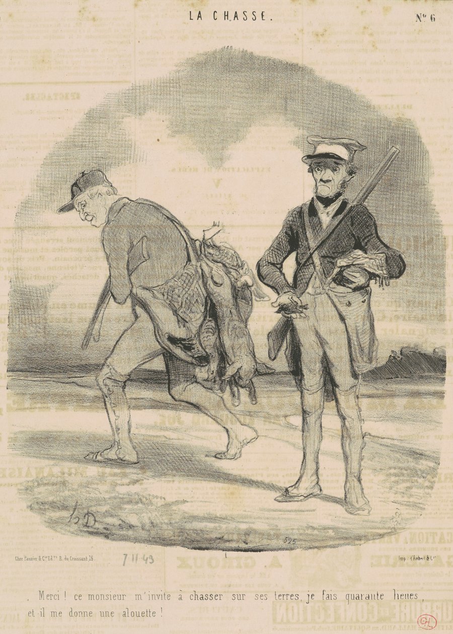 Kiitos! Tämä herrasmies kutsuu minut metsästämään... tekijältä Honoré Daumier