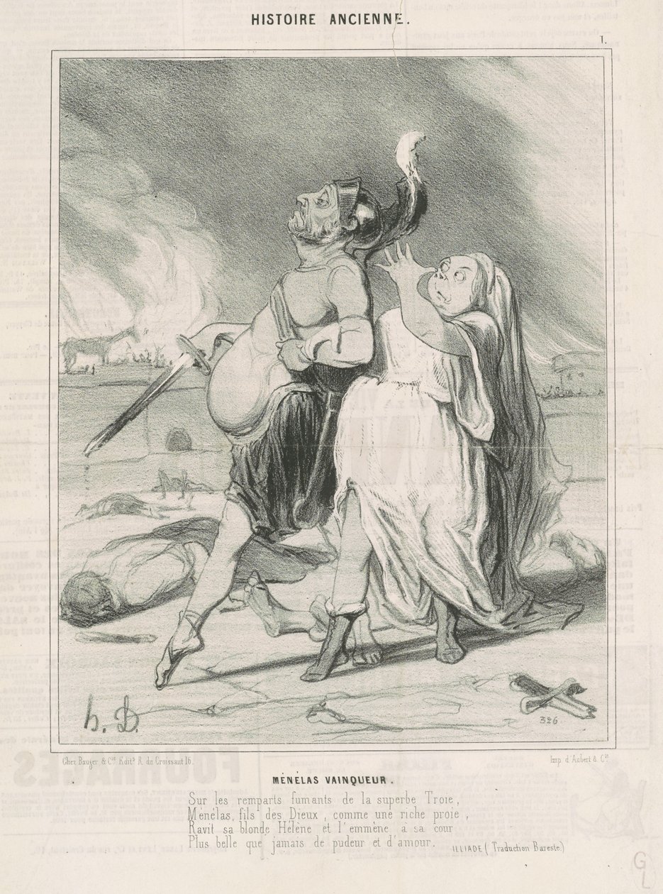 Voittaja Menelaus tekijältä Honoré Daumier