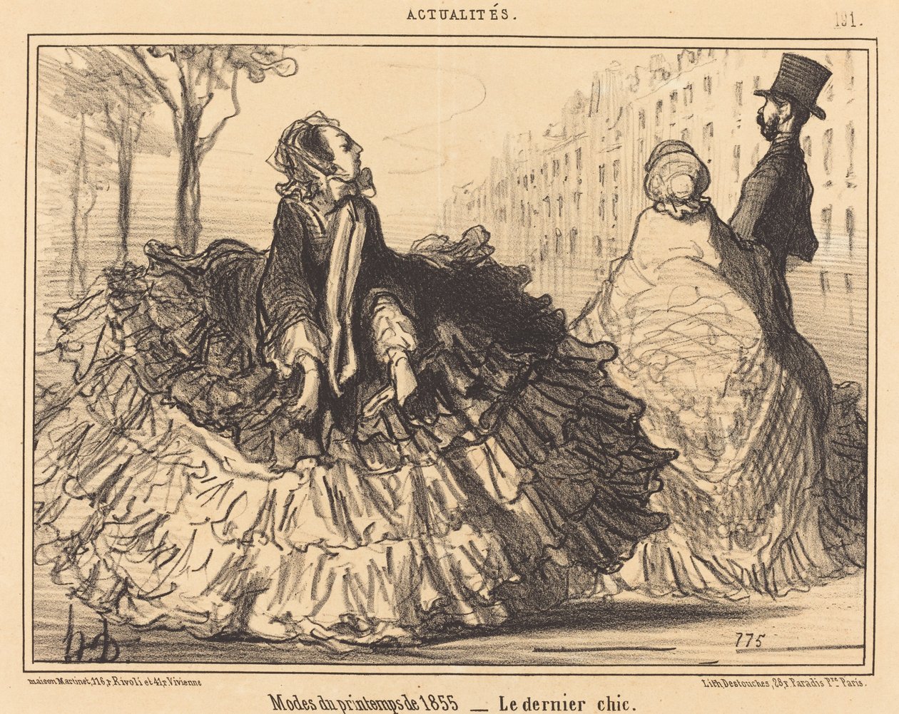 Kevään muoti 1855 tekijältä Honoré Daumier
