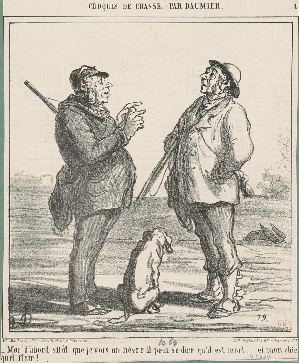 Minä ensin heti kun näen jäniksen... tekijältä Honoré Daumier